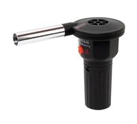 Soufflet Électrique Portable pour Cheminée et Barbecue, Ventilateur à Main en Alliage d'Aluminium et PP, Outil d'Allumage pour Camping et Jardin, Noir
