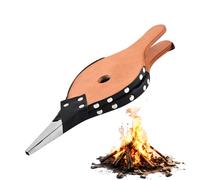 Soufflet en bois - Bois PU Cuir Métal 41x15cm | 39x17cm Soufflet de cheminée | Ventilateur de cuisine portable outil de cheminée pour barbecue en plein air et randonnée