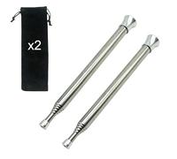 Soufflet Téléscopique Inox - Lot de 2 - Tube de Soufflage Pliable Embout Ergonomique Soufflet à bouche Bouffadou Allume Feu Kit de Survie Camping Randonnée Allumage Foyer Barbecue Cheminée Fire Steel