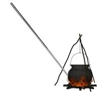 Soufflet télescopique, soufflet coupe-feu télescopique, -feu, soufflet durable léger en acier inoxydable et combinaison de barres de fer, élément pour le camping