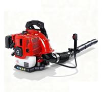 Souffleur à essence - Modèle à sac à dos - Moteur 2 temps de 52 cm³ - Puissant pour les feuilles humides, les saletés et la neige - Rouge