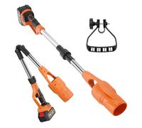 Souffleur à feuilles sans fil 21 V, souffleur de feuilles pliable avec 2 batteries de 3000 mAh, moteur 400 W jusqu'à 29 000 tr/min, 520 CFM pour jardin, cour, allée et garage