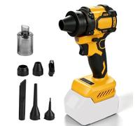 Souffleur à feuilles sans fil compatible Dewalt 18V | Souffleur et aspirateur à feuilles manuels, souffleur électrique de jardin, 130 000 tr/min, 6 embouts pour l'entretien de la