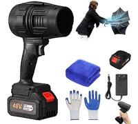 Souffleur À Jet Turbo, Mini Souffleur sans Fil Puissant, Souffleur Voiture Sechage, Souffleur Batterie, Souffleur Feuilles sans Fil, Souffleur À Jet Sec pour Séchage De Voiture (Noir-1 Piles)