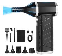 Souffleur Air Comprimé- 150000 TR/Min de Pulvérisation d’Air Comprimé avec Batterie 6000mAh et 5 buses, Kit de Nettoyage de Clavier d’Aspirateur à 3 Vitesses avec Lumière LED pour Le Nettoyage de PC