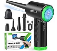 Souffleur Air Comprimé 3 Vitesses Souffleur PC - Mini Souffleur Voiture avec 6000 mAh Batterie, Lumière LED, Bombe Air Sec Nettoyage PC, Soufflette Air Comprimé Depoussierant Ordinateur, Air Duster