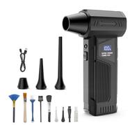 Souffleur Air Comprimé, 4 Vitesses Mini Souffleur sans Fil Puissant avec LED, Dépoussiéreur Electrique 130 000 tr/min, Souffleur Electrique pour PC,Clavier,Voiture,Feuilles,Neige, Barbecue
