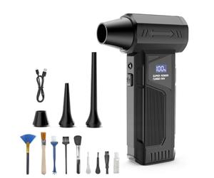 Souffleur Air Comprimé, 4 Vitesses Mini Souffleur sans Fil Puissant avec LED, Dépoussiéreur Electrique 130 000 tr/min, Souffleur Electrique pour PC,Clavier,Voiture,Feuilles,Neige, Barbecue