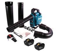Souffleur/aspirateur à feuilles sans fil Makita DUB 363 ZV 36 V (2 x 18 V) sans balais + kit d'aspiration + 2 batteries 9,0 Ah - sans chargeur