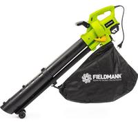 Souffleur aspirateur broyeur électrique FIELDMANN FZF 4005-E, 3000 W, Vitesse d'air 270 km/h, Sac 45 L, Rapport broyage 1:10, Noir et Vert
