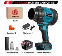 Souffleur/aspirateur électrique 2 en 1 - Moteur sans balais - Technologie Turbojet - 350 m/s - Fonction souffleur et aspirateur - 1 batterie 4,5 Ah - Compatible avec Makita 18 V