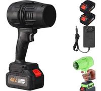 Souffleur Aspirateur Électrique sans Fil, Souffleur de Feuilles Portable 35000 RPM Ultra Puissant, Jusqu'à 40 Min d'Autonomie, Léger pour Jardin Cour Pelouse, Noir, 2 Batteries (Noir,2 Batterie)