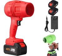 Souffleur Aspirateur Électrique sans Fil, Souffleur de Feuilles Portable 35000 RPM Ultra Puissant, Jusqu'à 40 Min d'Autonomie, Léger pour Jardin Cour Pelouse, Noir, 2 Batteries (Red,1 Batterie)