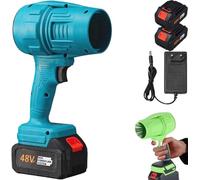 Souffleur Aspirateur Électrique sans Fil, Souffleur de Feuilles Portable 35000 RPM Ultra Puissant, Jusqu'à 40 Min d'Autonomie, Léger pour Jardin Cour Pelouse, Noir, 2 Batteries (Blue,1 Batterie)