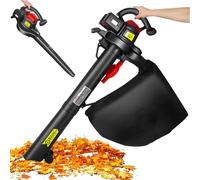 Souffleur Aspirateur sur Batterie 40 V, 340 km/h, Broyeur de Feuilles | Sac de ramassage 40 L avec 6 vitesses et roues d’appui pour feuilles mortes sur pelouses et terrasses de jardin(4 Battery)