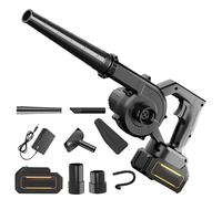 Souffleur Batterie 21V, 600W souffleur Feuilles avec 2× 4,0Ah Batterie, 3.3m³/Min / 23,000r/Min, 2 in1 Souffleur de Feuilles sans Fil pour Neige, Jardins, Cour, Feuille (1*Pile)