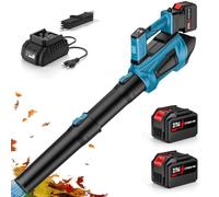 Souffleur Batterie 21V, Souffleur Feuille sans Fil, 6 Vitesses Reglables | 2 Batteries 4,5Ah et Chargeur,Ecran LED, Debit d'Air 2,33 m³/min, Tube et Buse Reglables,pour le Nettoyage des Feuilles