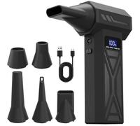 Souffleur d’air comprimé sans fil 110 000 tr/min, batterie, 4 vitesses écran LCD, kit brosses, pour PC, clavier, voiture