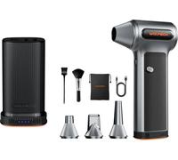 Souffleur d'air comprimé électrique - MF200 - Batterie supplémentaire incluse - Rechargeable et sans fil - 3 vitesses - Moteur sans balais - Pour voiture et PC - Argent