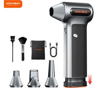 Souffleur d'air comprimé électrique - MF200 - Rechargeable - 3 vitesses - Moteur sans balais - Sans fil - Pour voiture/PC/maison/extérieur - Noir