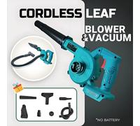 Souffleur d'air et aspirateur sans fil 2 en 1, collecteur de poussière et de feuilles pour voiture, ordinateur, jardin, compatible avec Makita 18V/21V Bleu