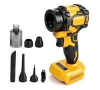 Souffleur d'air sans fil compatible avec Dewalt 18/20 V, 130 000 tr/min, 360 W, souffleur de feuilles à main et aspirateur portable, souffleur d'air comprimé sans balais, séchage de voiture (jaune)