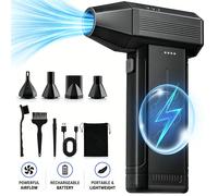 Souffleur d'air sans fil haute puissance (150000 tr/min) avec moteur sans balais - Turbo-souffleur rechargeable 6 000 mAh, 3 vitesses réglables, portable - Pour le nettoyage de PC, claviers, voitures