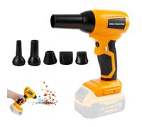 Souffleur d'air sans fil pour Dewalt 20 V, 130 000 tr/min, nettoyeur de feuilles portable sans balais avec vitesse réglable et 5 buses pour jardin, voiture, ordinateur, clavier