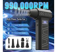 Souffleur d'air X3T 990000 tr/min, 4 vitesses réglables, souffleur turbo sans balais avec lumière LED, affichage de la batterie, dépoussiéreur à air comprimé sans fil X3T vacuum kit