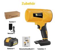 Souffleur de feuilles à batterie 1500W, modèle turbo, souffleur manuel, aspirateur de feuilles, souffleur multifonction pour jardin, terrasse, balcon. 21V, 2 batteries avec chargeur, 86 cm, 62500 RPM,
