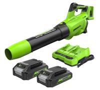 Souffleur de feuilles à batterie Axial 48V(2x24V) Greenworks avec moteur sans balais, fonction turbo, 217 km/h, 16,4 m³/min