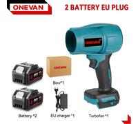 Souffleur de feuilles à batterie - Kit de batteries 2x588VF - Moteur sans balais - 2000 W - Débit d'air de 200 m/s - Mode Turbo