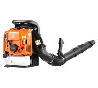 Souffleur de feuilles à dos, moteur 4 temps de 75,6 cm³, fonctionnant au gaz, avec un réservoir de carburant de 1,8 litre, un volume d'air de 1045 m³/h et une vitesse de 317 km/h. Idéal pour l'entreti
