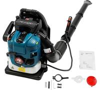 Souffleur de feuilles à essence, 75,6 ccm, moteur 4 temps, modèle à dos. Souffleur de feuilles, 2600 W, 7000 tr/min, vitesse réglable. Aspirateur et souffleur de feuilles, refroidissement par air, dir