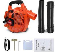 Souffleur de feuilles à essence de 26cc, moteur 2 temps. Souffleur portatif à essence, équipé de sangles de transport rembourrées. Idéal pour ramasser les feuilles, entretenir les pelouses, enlever la