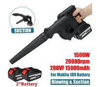 Souffleur de feuilles - Aspirateur de feuilles - Souffleur d'air - Électrique - 1500W - 20000 RPM - Souffleur/aspirateur à main 2-en-1