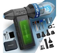 Souffleur de feuilles, aspirateur et lampe LED 3-en-1, kit de 25 pièces, vitesse de 180 km/h, aspiration de 25 kPa