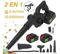 Souffleur de feuilles électrique 21V brushless - vitesse réglable - 23000r/min - 3.3m³/min - Vent fort -550W Souffleur sans fil