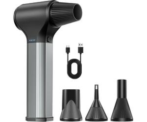 Souffleur de feuilles électrique - Pulvérisateur d'air - Nettoyage d'appareils - 330 000 RPM - Recharge USB-C - Noir