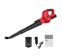 souffleur de feuilles électrique sans fil 20V 2 vitesses 60MPH/ 130MPH Souffleur de feuilles électrique portatif avec tubes de rallonge Batterie 2.0Ah Rapide