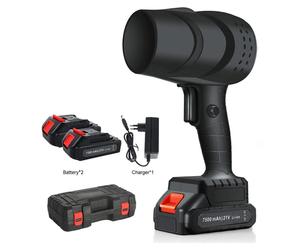 Souffleur de feuilles électrique Turboventilator - Jet Fan sans fil - 120 km/h - 36 000 tr/min - 2 batteries - Boîte de rangement en plastique - Noir