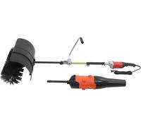 Souffleur de feuilles et aspirateur 2-en-1 (filaire/sans fil), souffleur/aspirateur portatif avec tête de brosse et embout de soufflage, pour feuilles, neige et saletés (noir, rouge - modèle filaire)