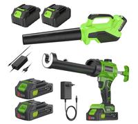 Souffleur de feuilles et pistolet à cartouches - Outil électrique combiné - Batterie incluse - 220 V - Pour jardin, garage et travaux d'étanchéité
