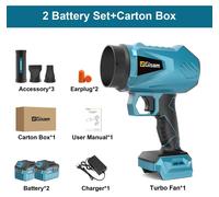 Souffleur de feuilles et ventilateur sans fil - X50 Pro Turbo - Ventilateur de 18V avec moteur sans balais - Appareil portatif - Compatible avec les batteries 18V Makita - Sans batterie - Variante 2 (