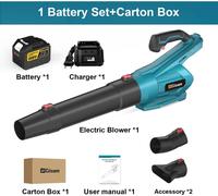 Souffleur de feuilles sans balais - Appareil portatif - 20 000 tr/min - Sans fil 18 V - 1 batterie incluse - Pour le jardin, la neige et la poussière