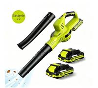 Souffleur de Feuilles Sans Fil | 150 MPH Turbo | Double Vitesse | 2 Batteries 2.0Ah | Compatible Makita 18V | Jardin