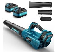 Souffleur de Feuilles Sans Fil 18V - Moteur Sans Balai 35000 RPM - 800 m³/h & 180 km/h - 2 Batteries 5200mAh - 5 Vitesses