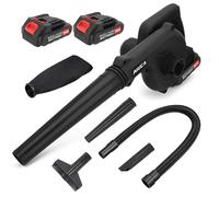 Souffleur de Feuilles sans Fil 24V, Moteur Brushless 150CFM, 2 Batteries | Recharge Rapide, Corps Ultra-Léger de 0,9 kg, Solution Toute l'Année pour Jardin, Terrasse, Cour, Voiture et Atelier.