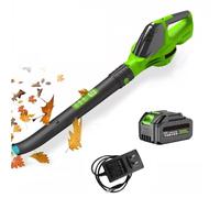 Souffleur de Feuilles sans Fil, 3000W Souffleur Batterie,5 Vitesses | 18 000 TR/Min,120CFM/100MPH,2x3.0ah Batteries,1 Tube D'extension, pour Jardin,Terrasse,Voiture,Neige et Poussière
