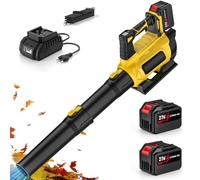 Souffleur de Feuilles sans Fil à 6 Vitesses avec 2 Batteries 4.5Ah | 21V Moteur Brushless,2.33m³/min,Nettoyage DéNeigement Souffleurs De Feuilles pour Feuilles Jardin,Copeaux De Bois